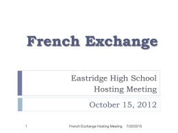 French Exchange - East Irondequoit Central School District