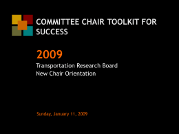 COMMITTEE CHAIR SUCCESS TOOLS 2002