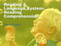 Reading & Language System: Reading Comprehension