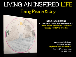 LIVING AN INSPIRED LIFEBeing Peace & Joy