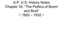 A.P. U.S. History Notes Chapter 33: “The Politics of Boom