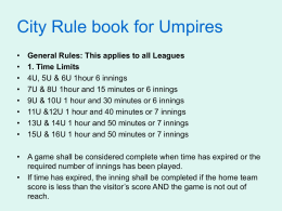 City Rule book for Umpires