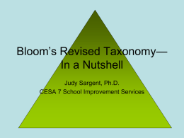 Bloom’s Revised Taxonomy—In a Nutshell