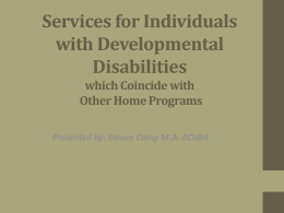 Services for Individuals with Developmental Disabilities