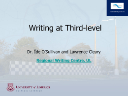 Introduction to Writing - University of Limerick