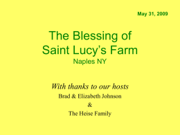 The Blessing of Saint Lucy’s Farm Naples NY