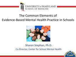 Use of the Common Elements Approach in School Mental Health