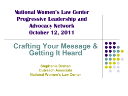 National Women’s Law Center Progressive Leadership and