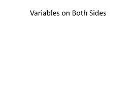 Variables on Both Sides - Higley Unified School District