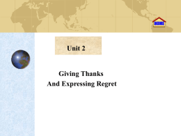 Unit 2 Giving Thanks And Expressing Regret