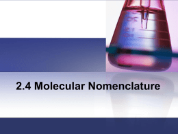 Molecular Compounds and Nomenclature