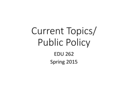 Current Topics/ Public Policy