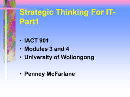 Strategic Thinking For IT