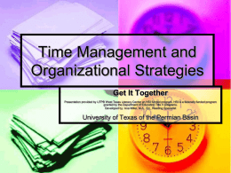 Time Management and Organizational Skills