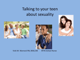 Talking to your teen about sexuality