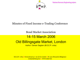 Minutes of Fixed Income e-Trading Conference
