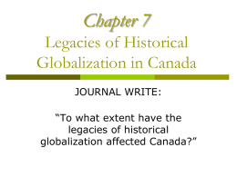 Chapter 7 Legacies of Historical Globalization in Canada