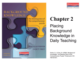 Chapter 2: Placing Background Knowledge in Daily Teaching