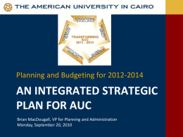 An Integrated Strategic Plan for AUC