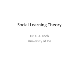 Social Learning Theory - Educational Psychology