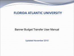 Budget Transfers Using Banner