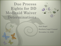 Due Process Rights in Medicaid Waiver Determinations