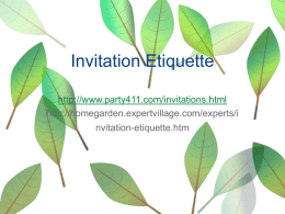 Invitation Etiquette