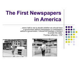 The First Newspapers in America
