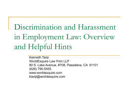 Discrimination and Harassment in Employment Law