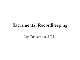 Sacramental Recordkeeping