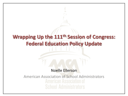 Federal Education Legislative Update