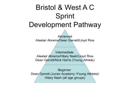 Bristol & West Sprint Development Pathway