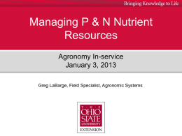 Managing P & N Nutrient Resources
