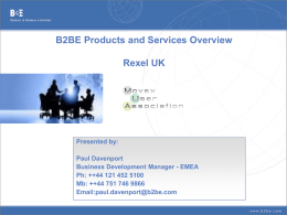 B2BE Products and Services Overview Presentation