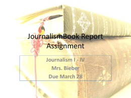 Book Report Assignment - Welcome to SchoolPage
