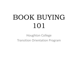 BOOK BUYING 101 - Houghton College