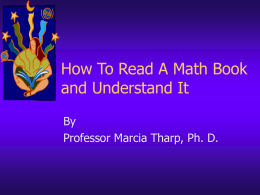 How To Read A Math Book and Understand It