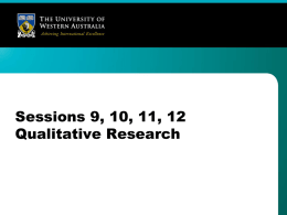 EDUC8631 Approaches to Research
