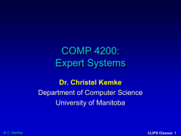 74.420 Expert Systems - University of Manitoba