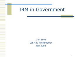 IRM in Government - Humboldt State University