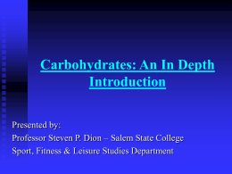 Carbohydrates - Salem State University