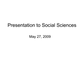 Presentation to Social Sciences