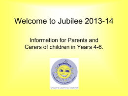 Welcome to Jubilee 2012-13