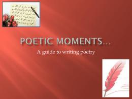 Poetic moments… - Ms. Rose's English Treasure Trove
