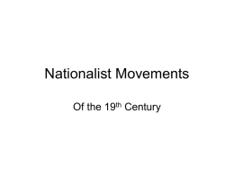 Nationalist Movements - Townsend Harris High School