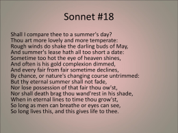 Sonnet #18 - Journey Through History