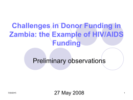 Challenges of donor funding in Zambia