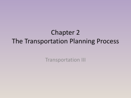 Chapter 2 The Transportation Planning Process