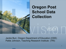 Secondary Transition Data Collection 2007