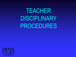 Teacher disciplinary procedures
